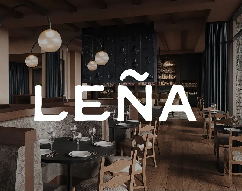 Interior rendering of Leña restaurant dining space at ParOne